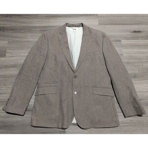 Joseph Abboud Men's Gray Unstructured Linen Cotton Blend Sports Coat Size XL 44R